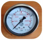 Манометр глицериновый с торцевым подключением DN 63, G1/4” 0-400Bar (0-40MPa)